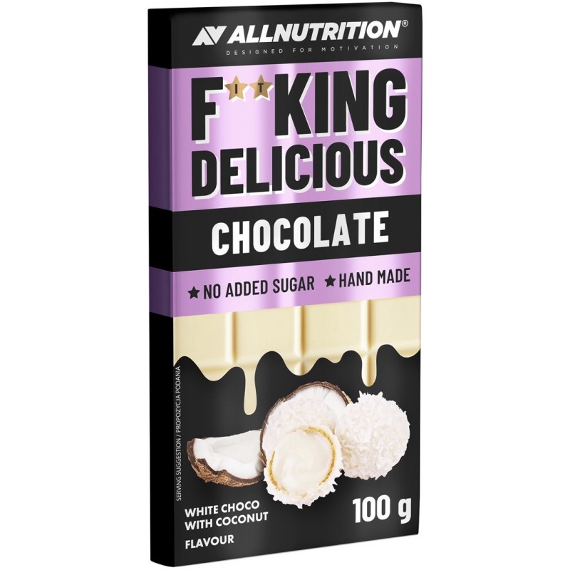 AllNutrition F**KING DELICIOUS chocolate 100 g - piimašokolaad kookospähkliga foto